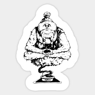 Peaceful Orangutan B+W Sticker